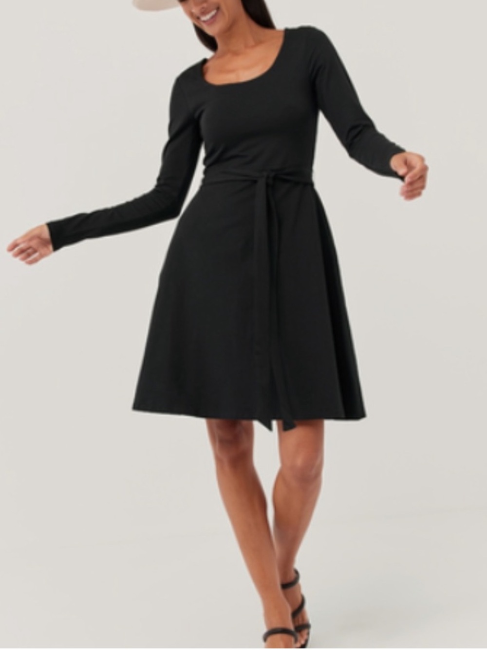 Pact Black Skylar Tie Fit & Flare Dress XL